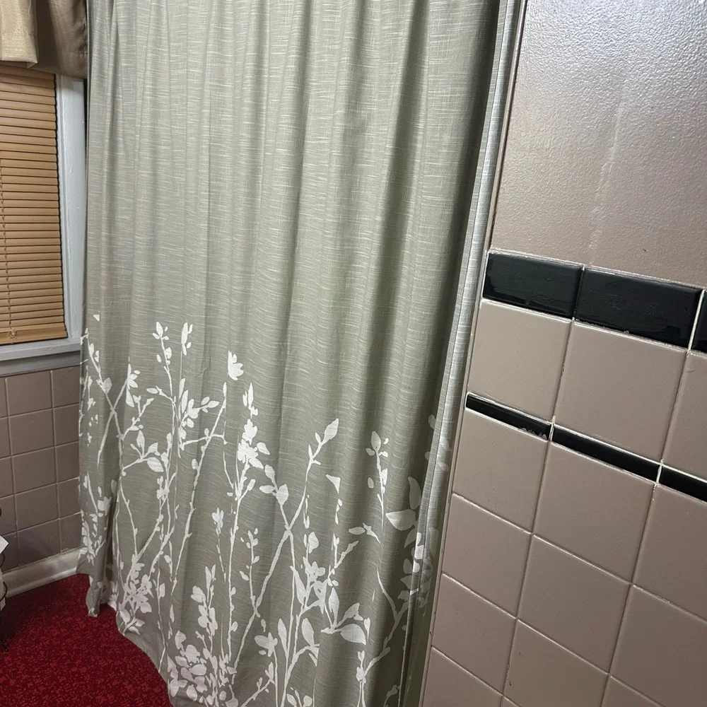 Elegant Grey and White Shower Curtain